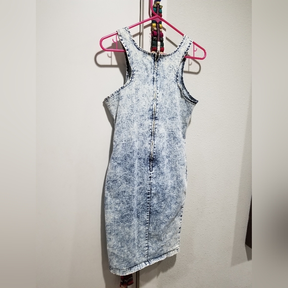 Retro stonewash bodycon minidress S/M - Picture 2 of 2